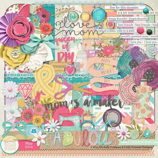 digital scrapbooking paper and embellishments