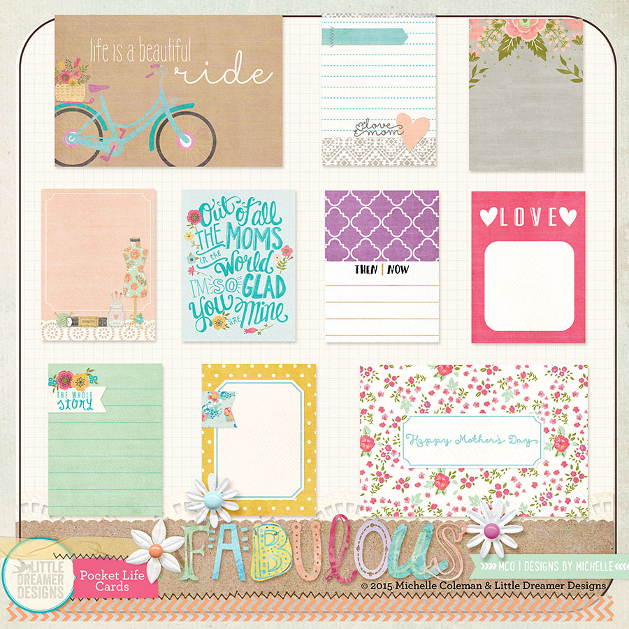 Digital scrapbooking paper and embellishments